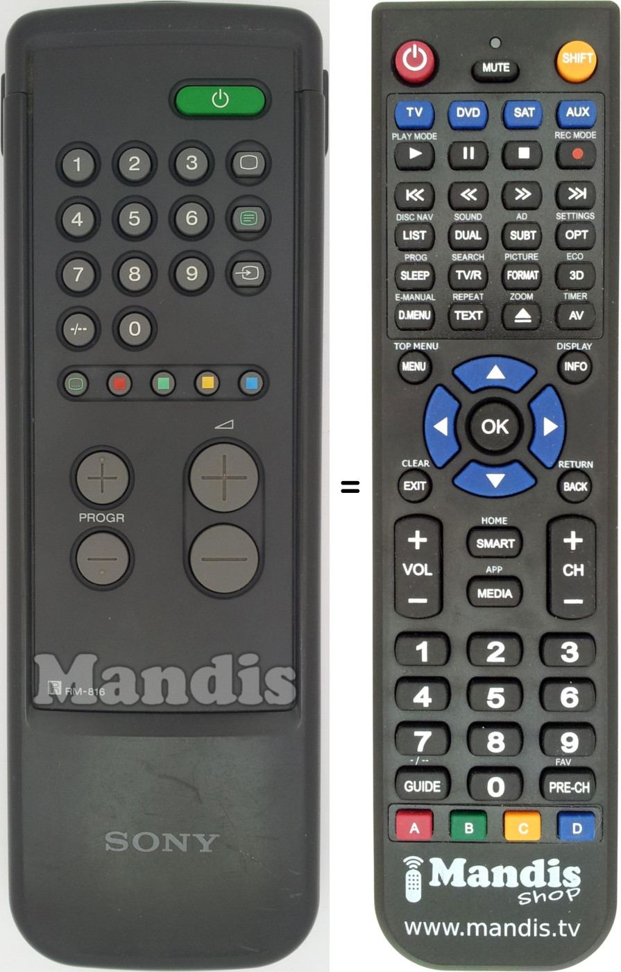 Replacement remote control RM816