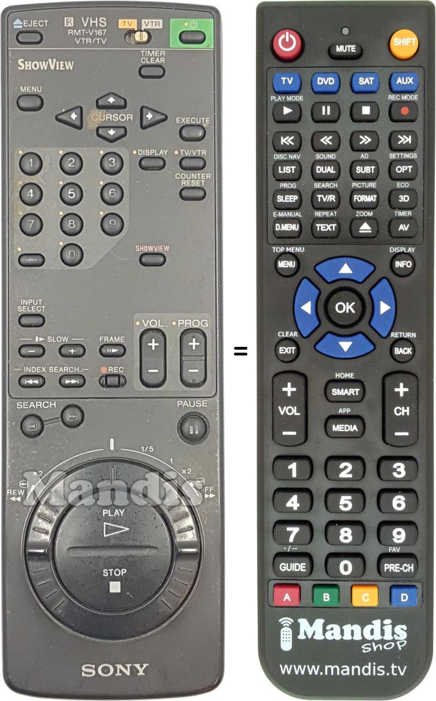Replacement remote control Sony RMT-V167