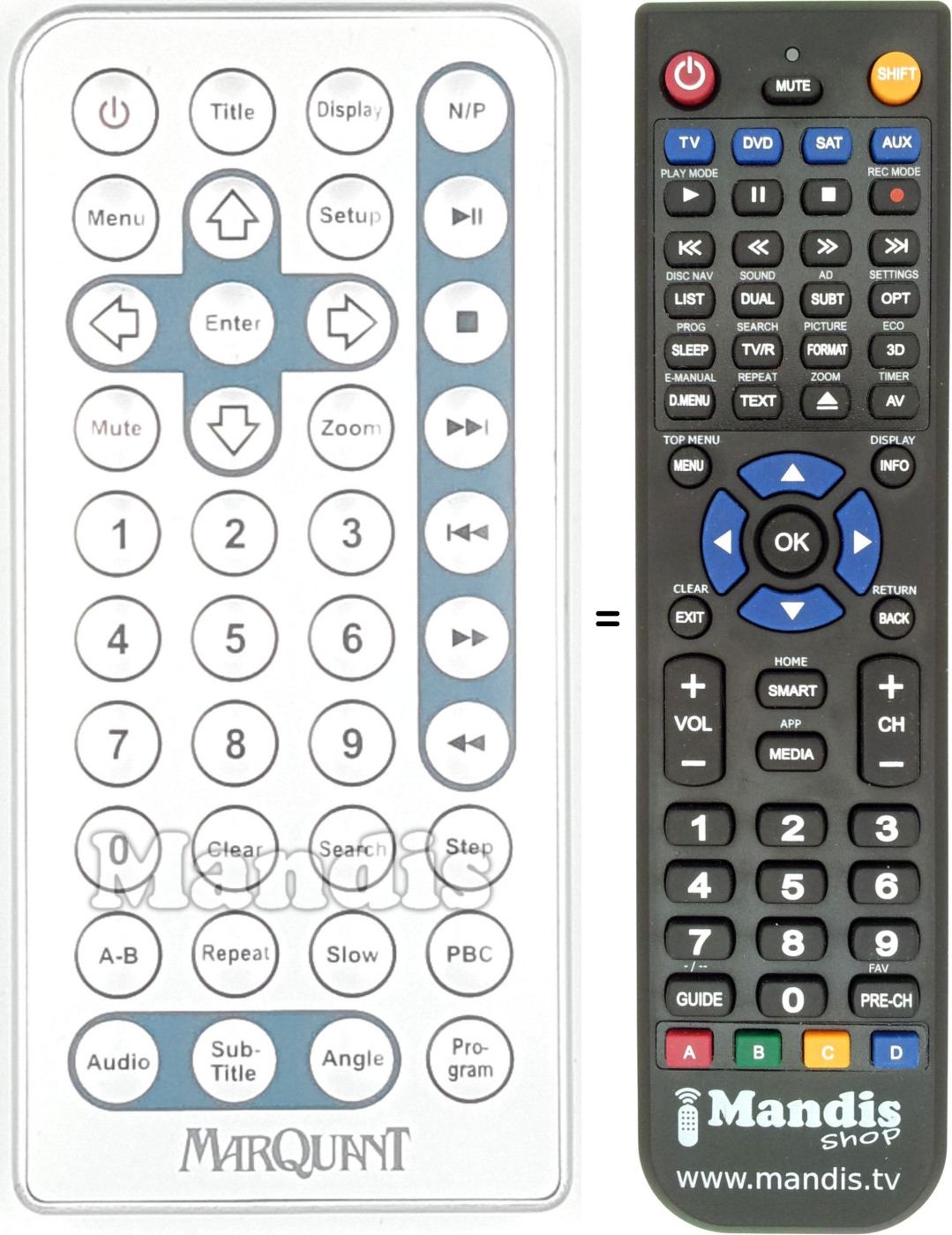 Replacement remote control MAR001