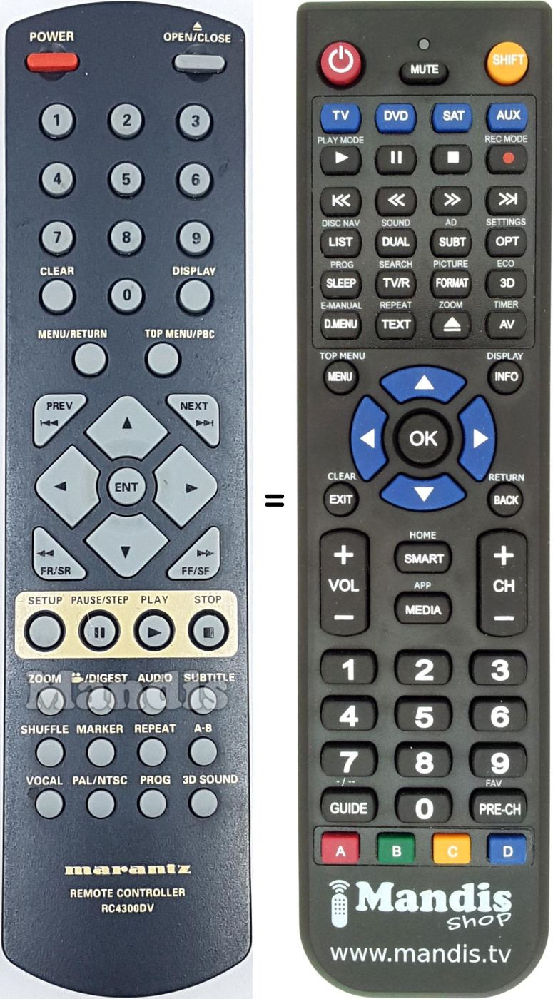 Replacement remote control 00MZK21AW0010