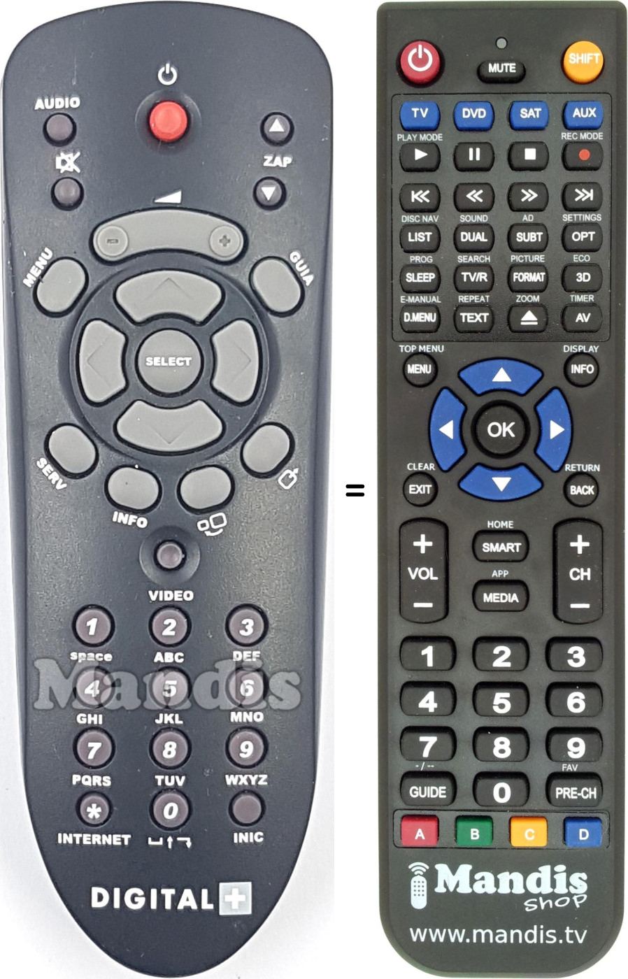 Replacement remote control 1.5NDB