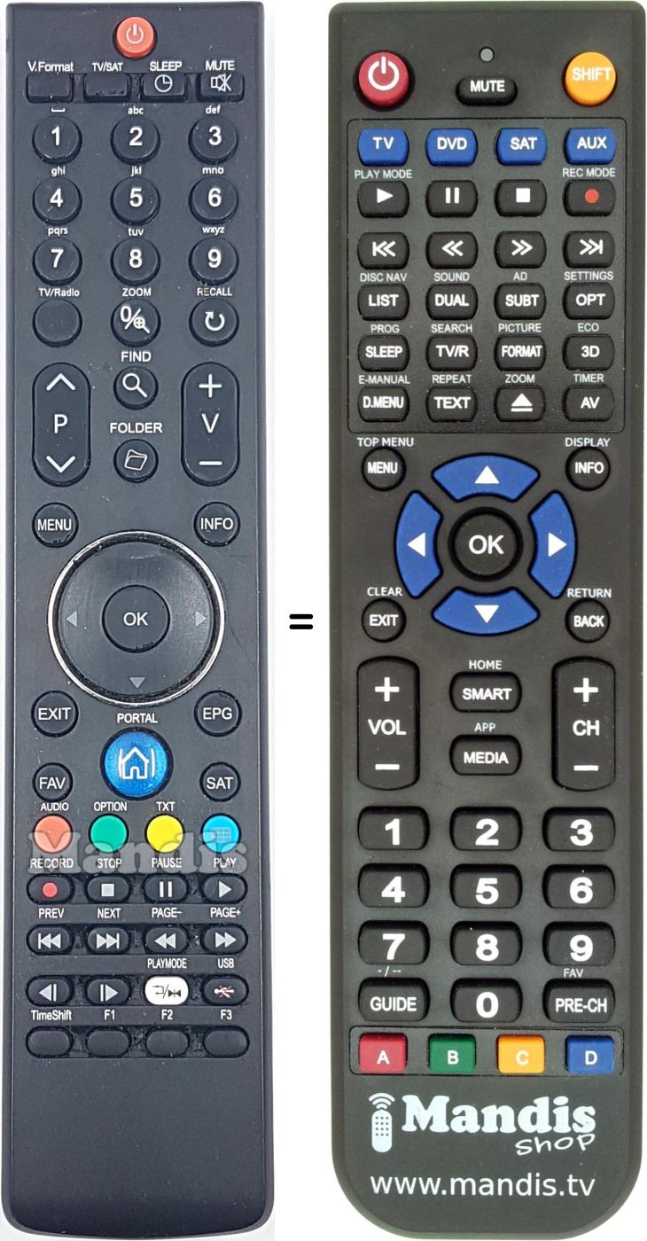 Replacement remote control H0F15J399GPD10