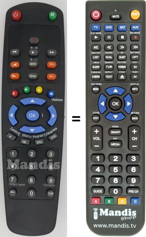 Replacement remote control HD-5000