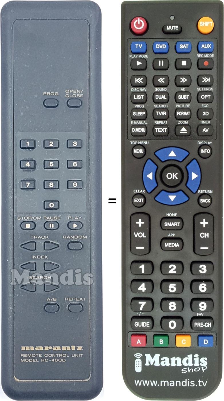 Replacement remote control RC40CD