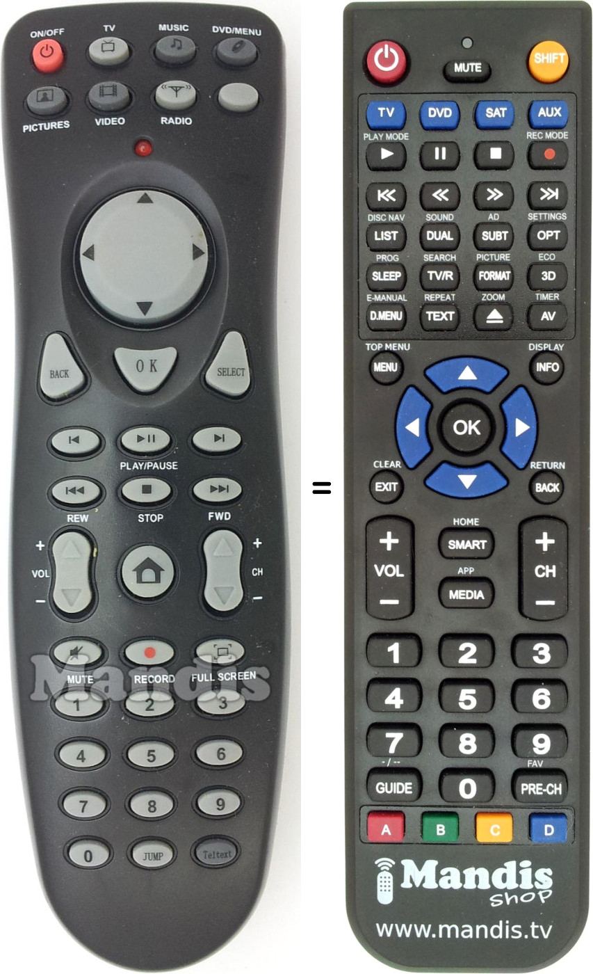 Replacement remote control REMCON1562