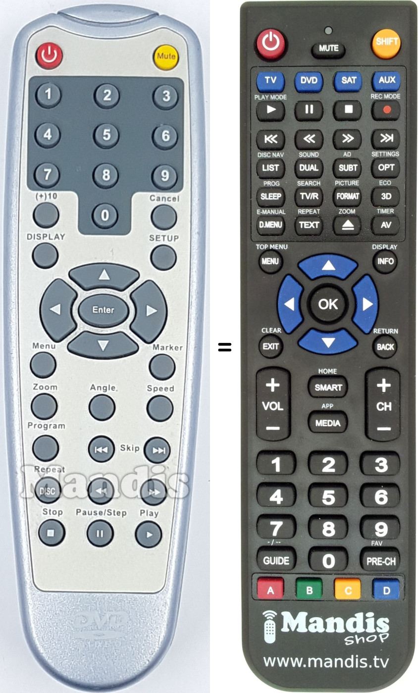Replacement remote control REMCON1687