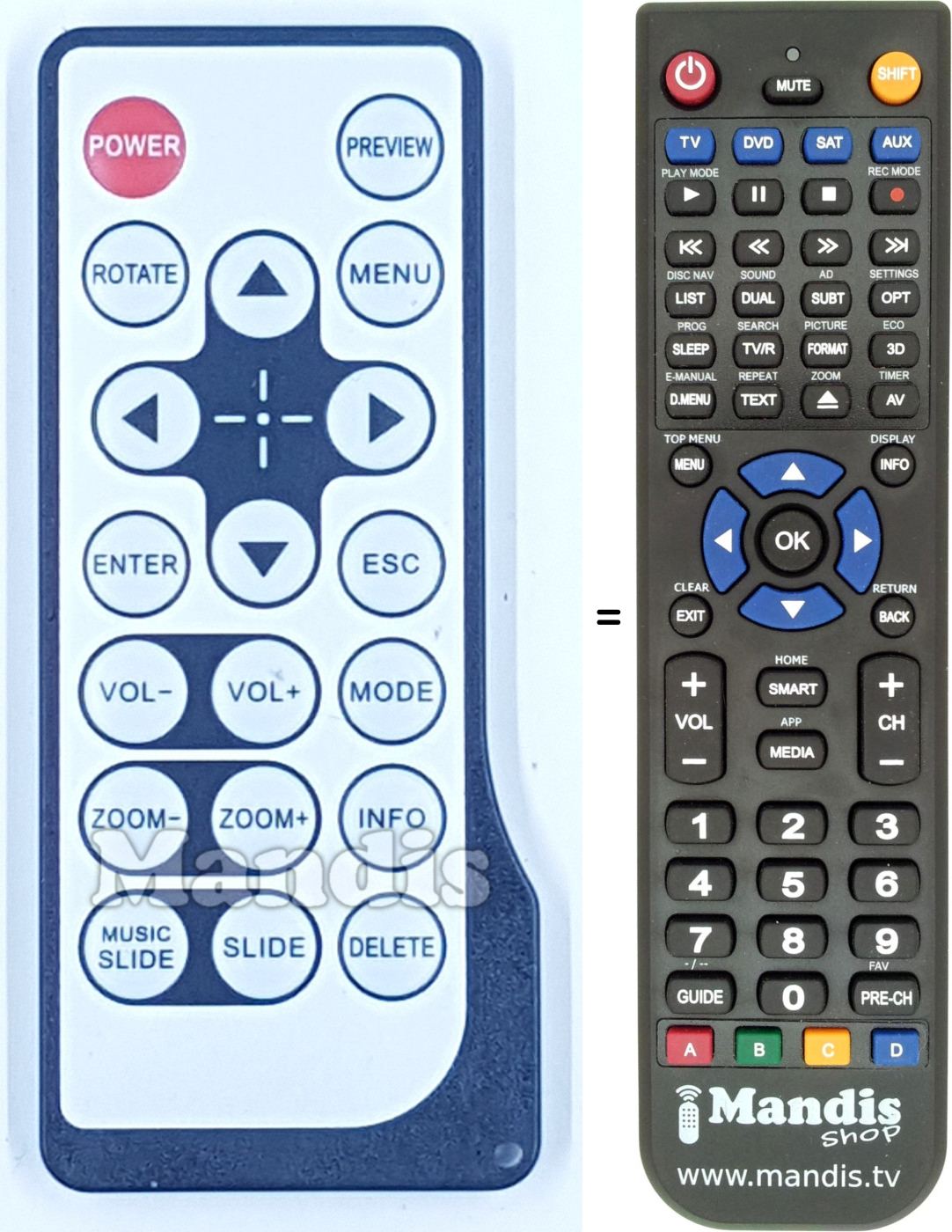 Replacement remote control REMCON1696