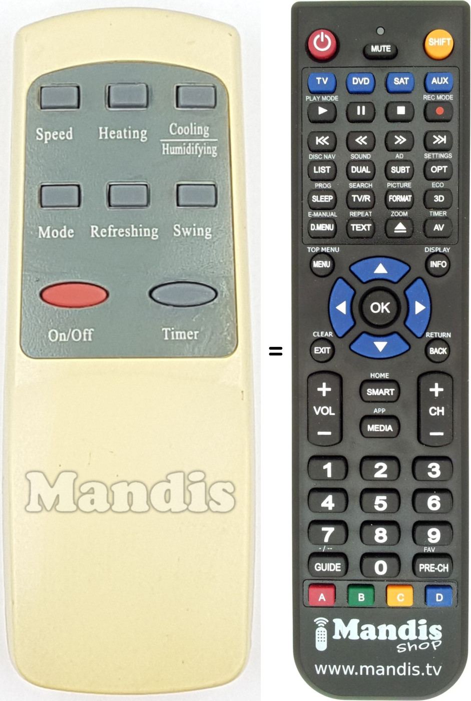 Replacement remote control REMCON1699