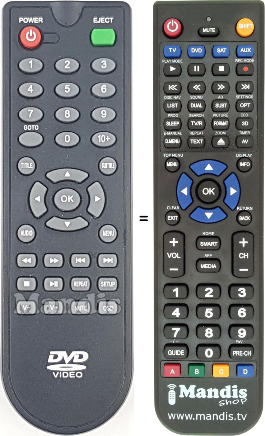 Replacement remote control REMCON1714