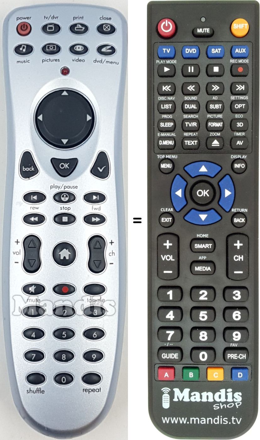 Replacement remote control REMCON1797