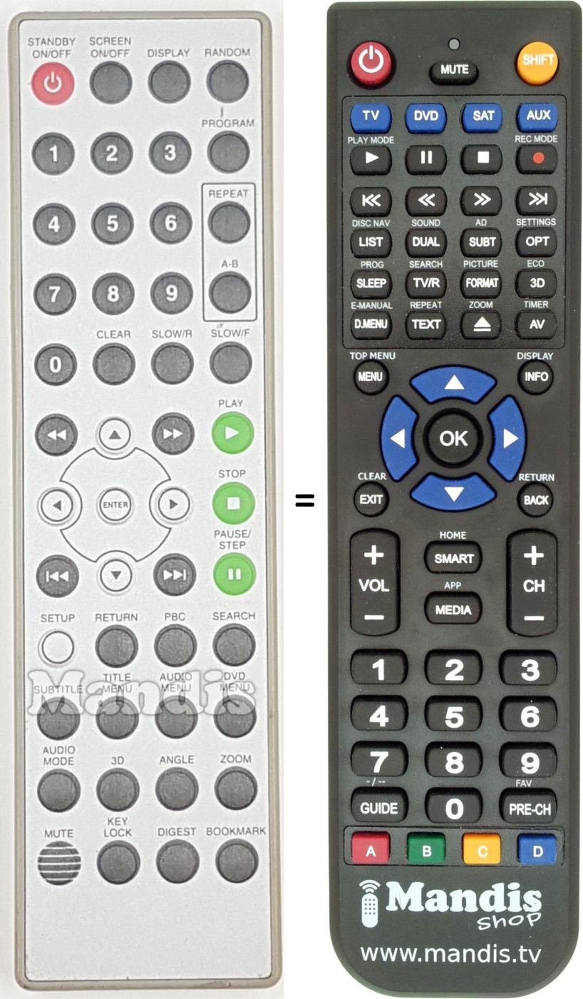 Replacement remote control REMCON1817