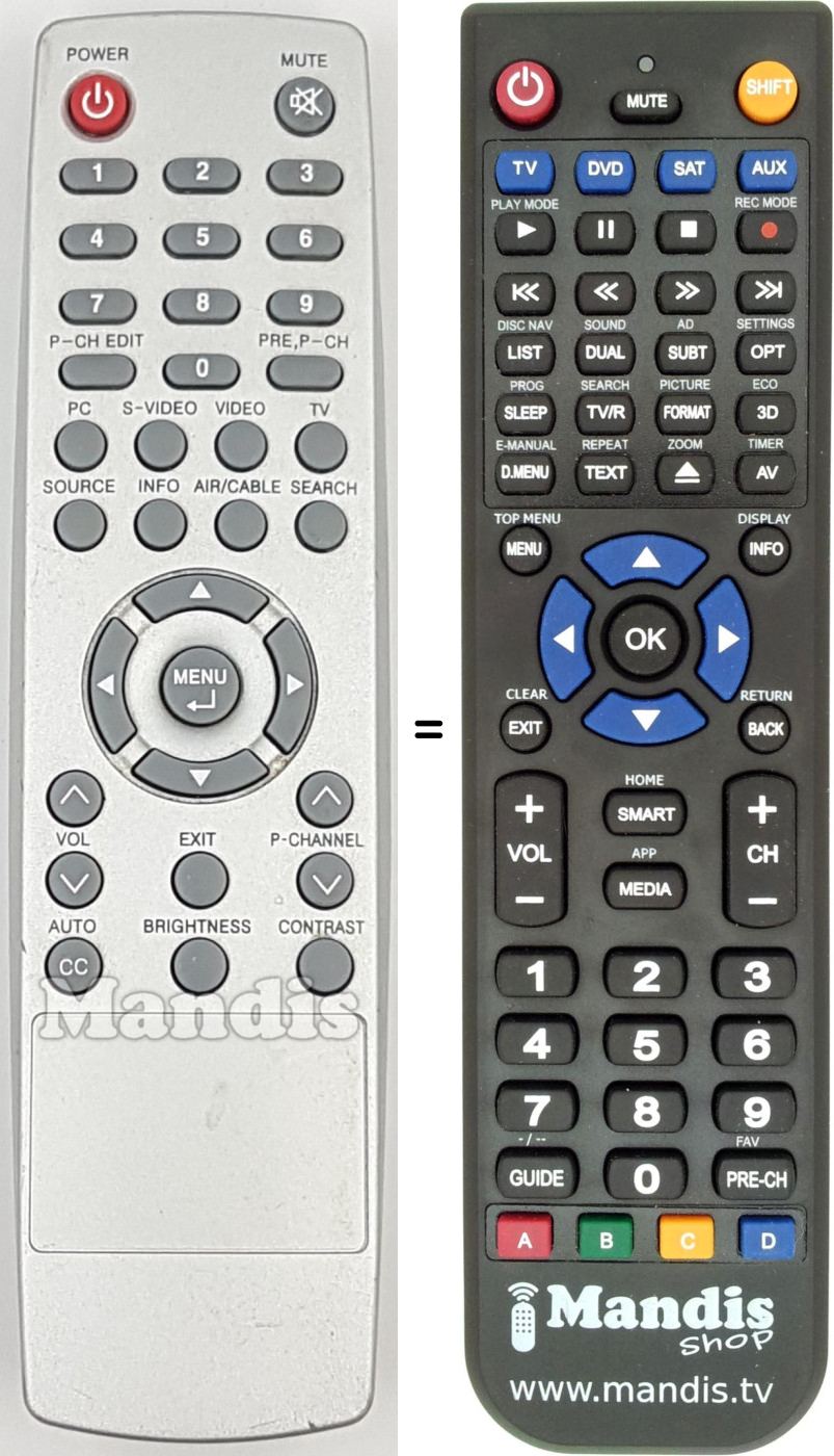 Replacement remote control REMCON1869