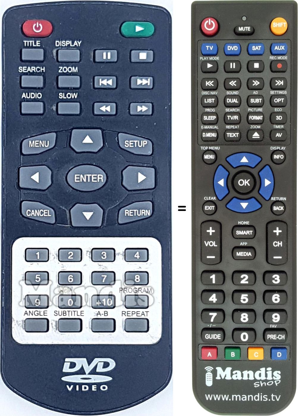 Replacement remote control REMCON1875