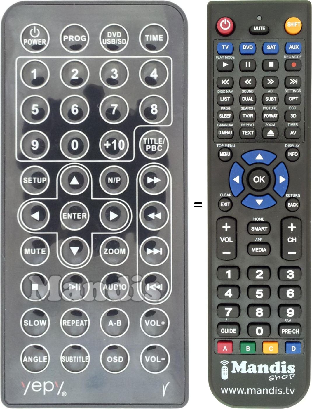 Replacement remote control Yepy001