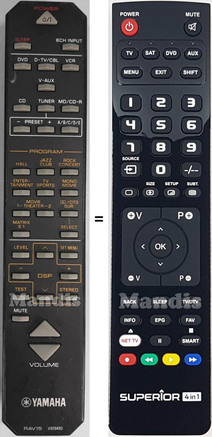 Replacement remote control VQK39
