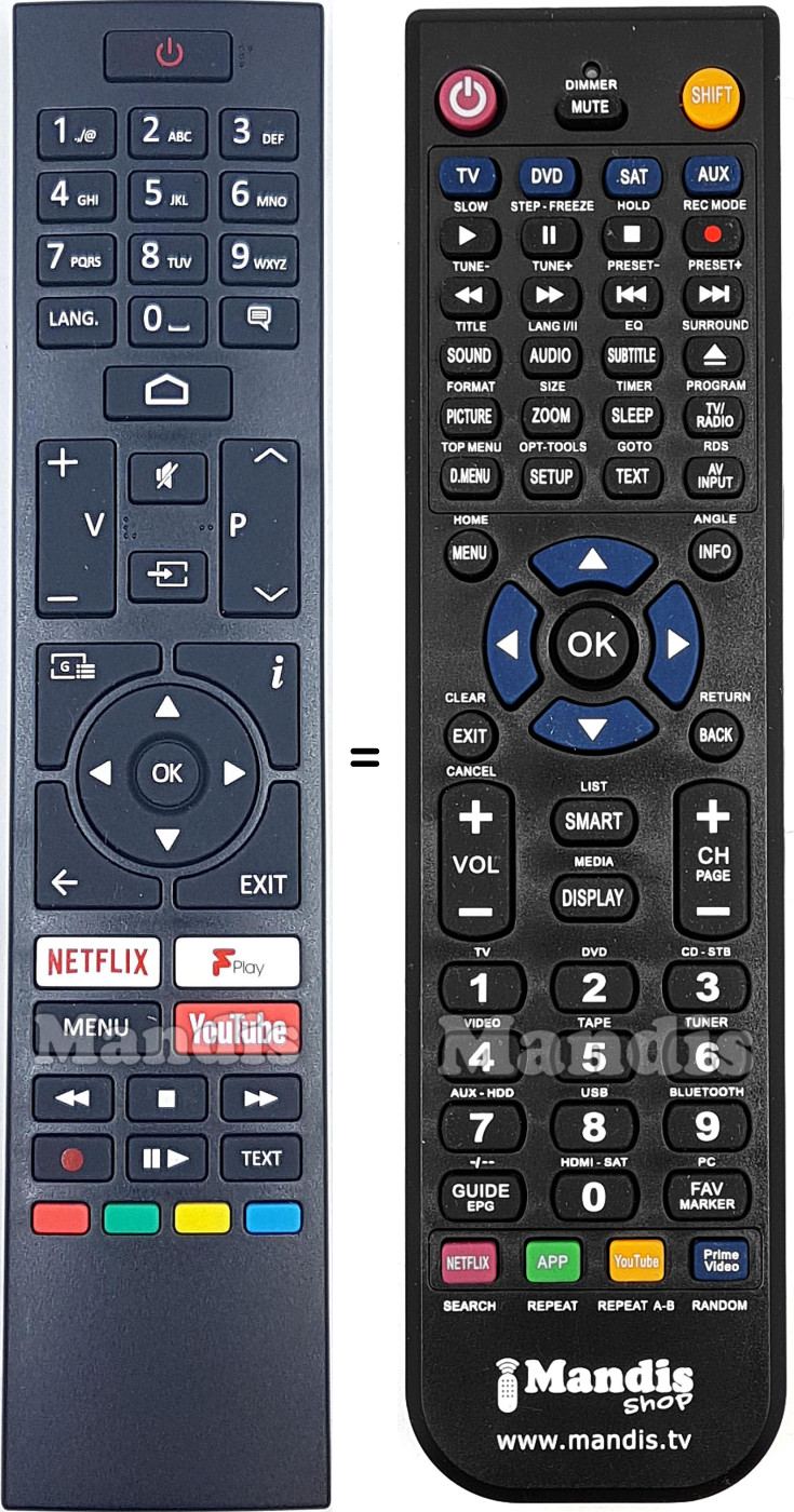 Replacement remote control Toshiba CT-8558