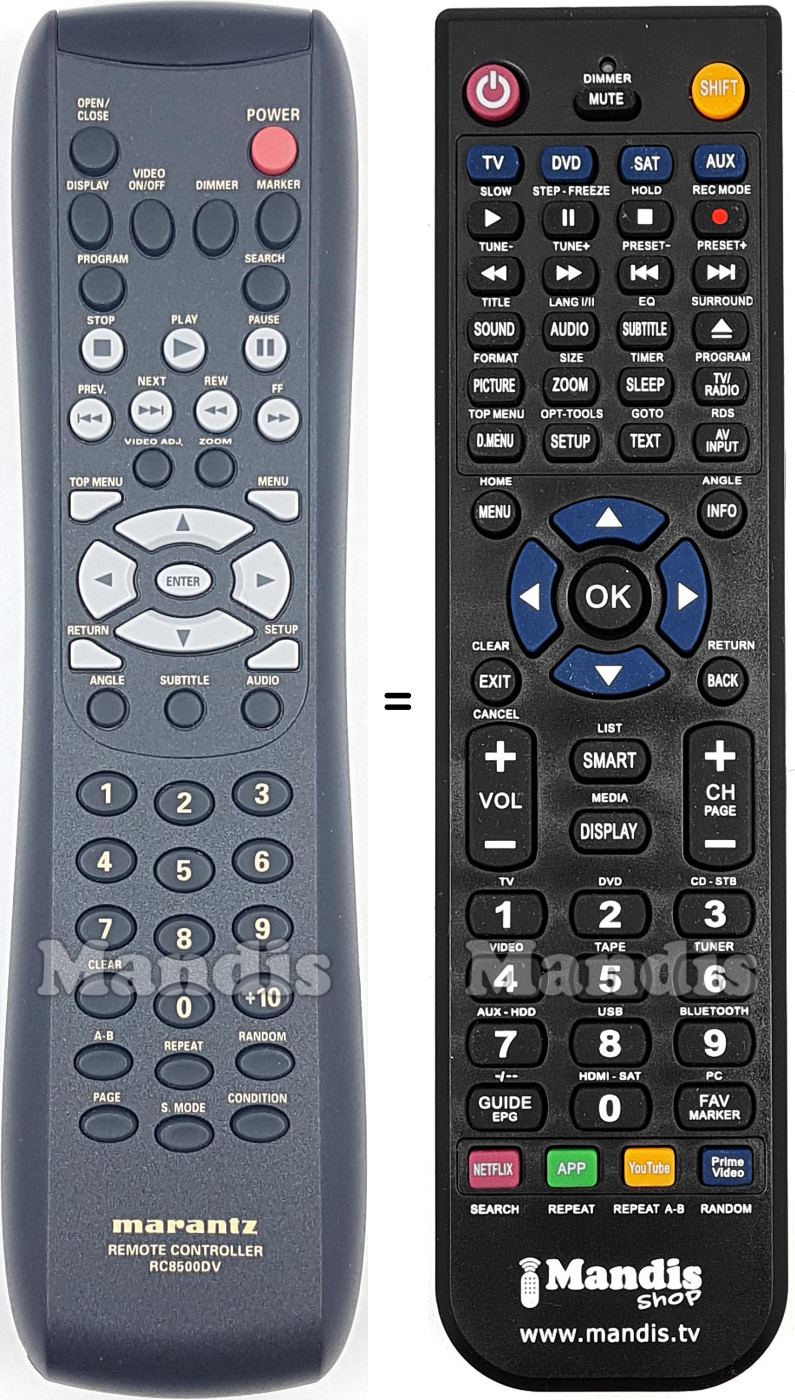 Replacement remote control Marantz 00MZK21AK0010
