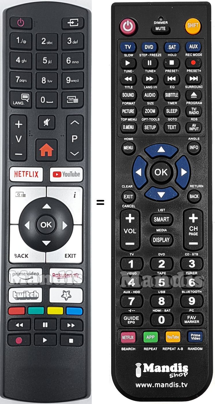 Replacement remote control Telefunken RC4518P