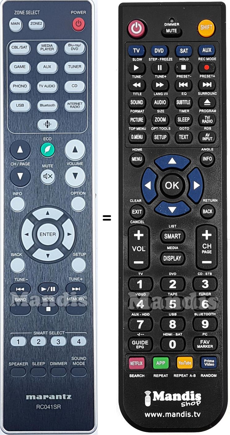 Replacement remote control Marantz RC041SR