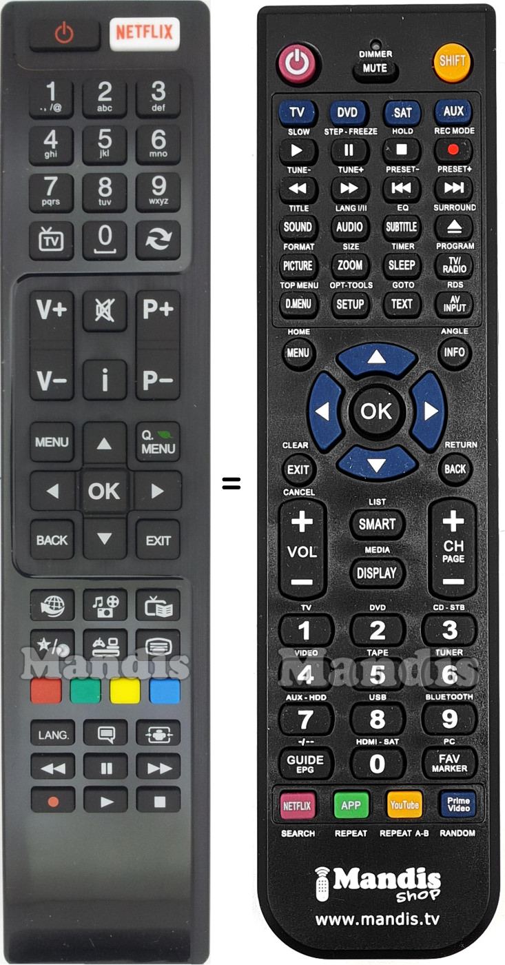 Replacement remote control RC4848