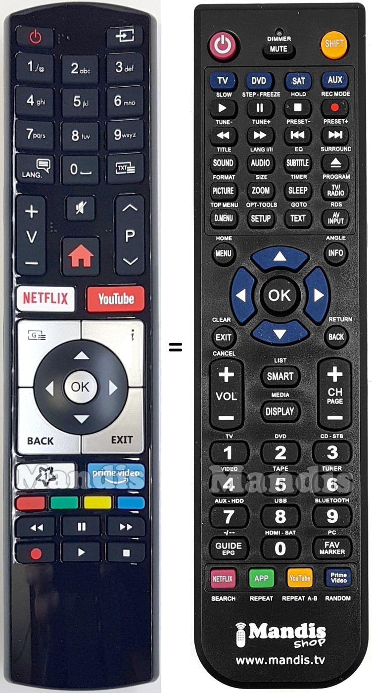 Replacement remote control QILIVE RC4318P