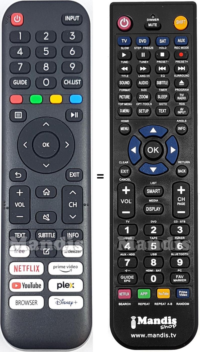 Replacement remote control JVC RC45250