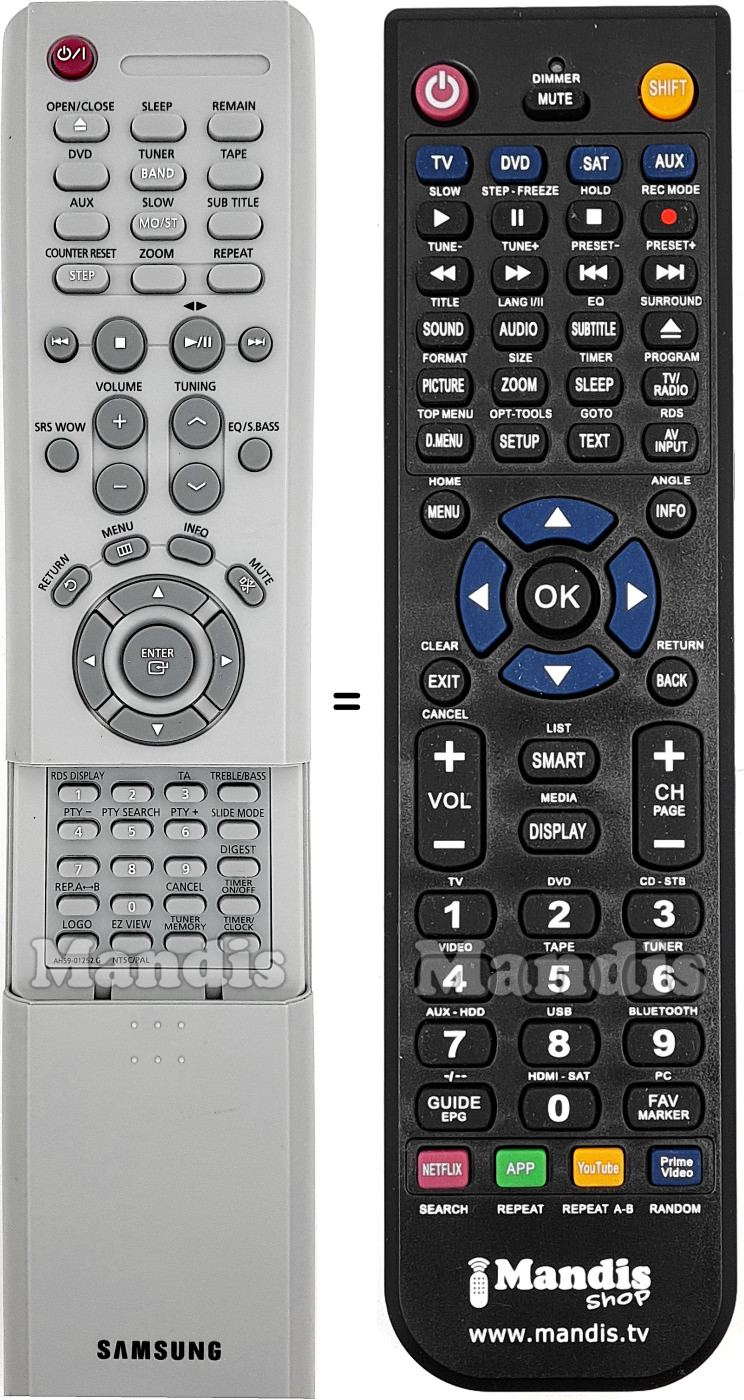 Replacement remote control Samsung AH59-01252G