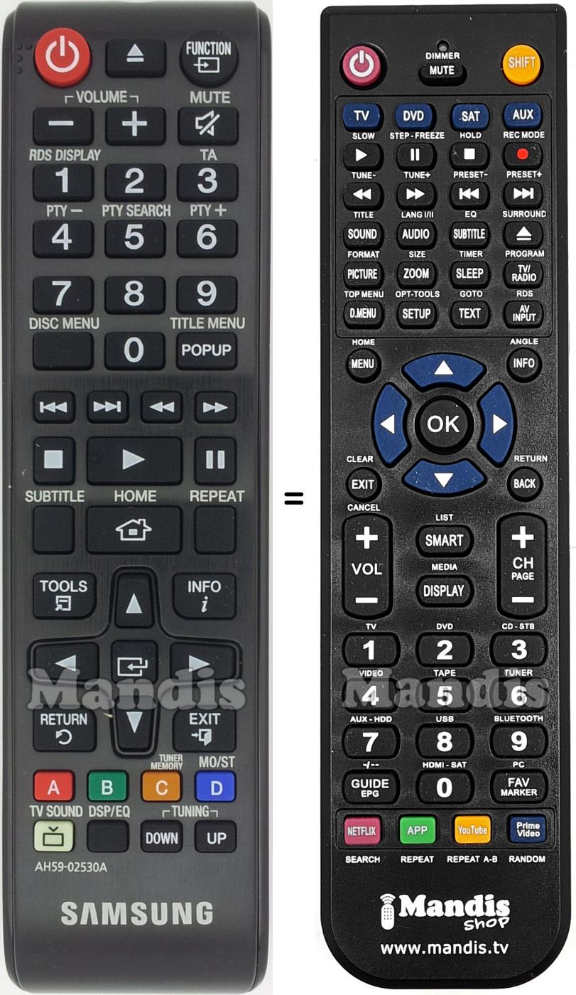 Replacement remote control Samsung AH5902530A