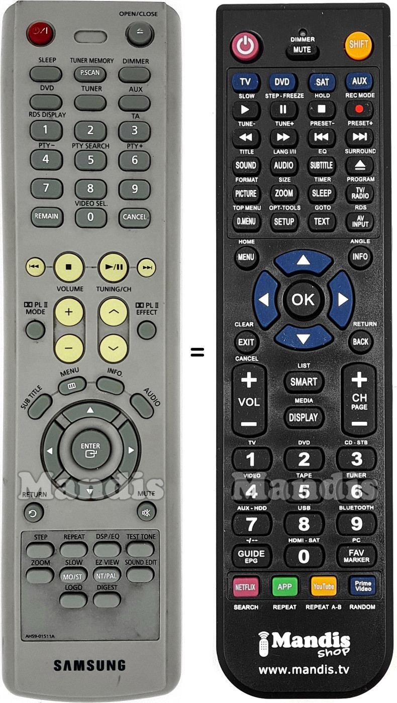 Replacement remote control Samsung AH59-01511 A