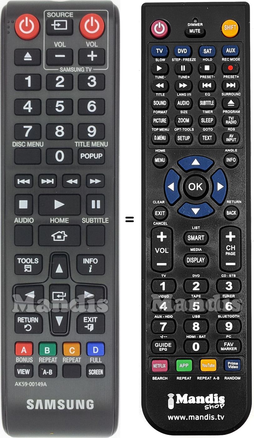 Replacement remote control Samsung AK59-00149A
