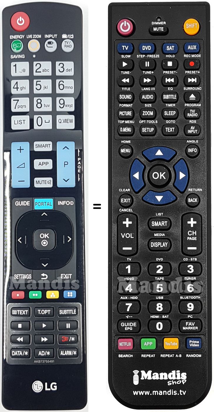 Replacement remote control AKB73755491 Replacement remote control AKB73755491