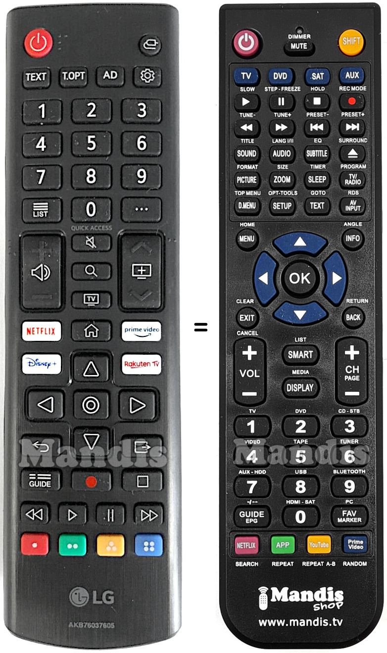 Replacement remote control AKB76037605