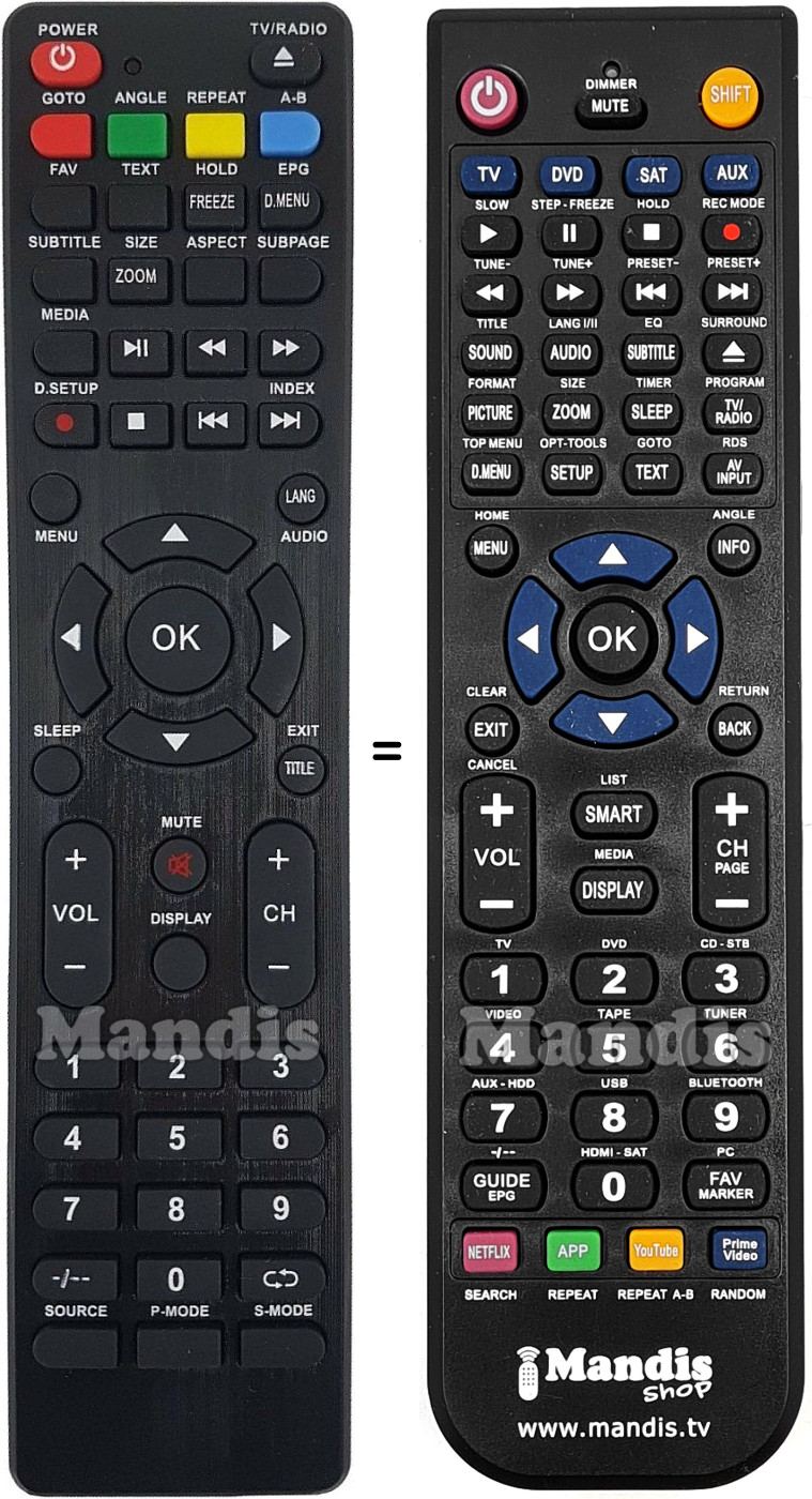 Replacement remote control Akai ATE-48N1104K