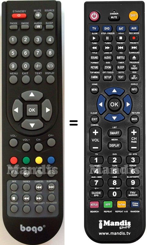 Replacement remote control Bogo Bogo001