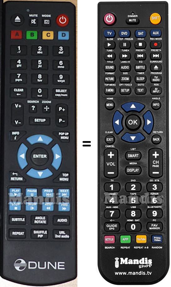 Replacement remote control Dune HD BD PRIME 3.0