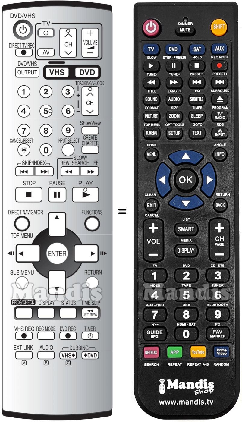 Replacement remote control National EUR7721X20