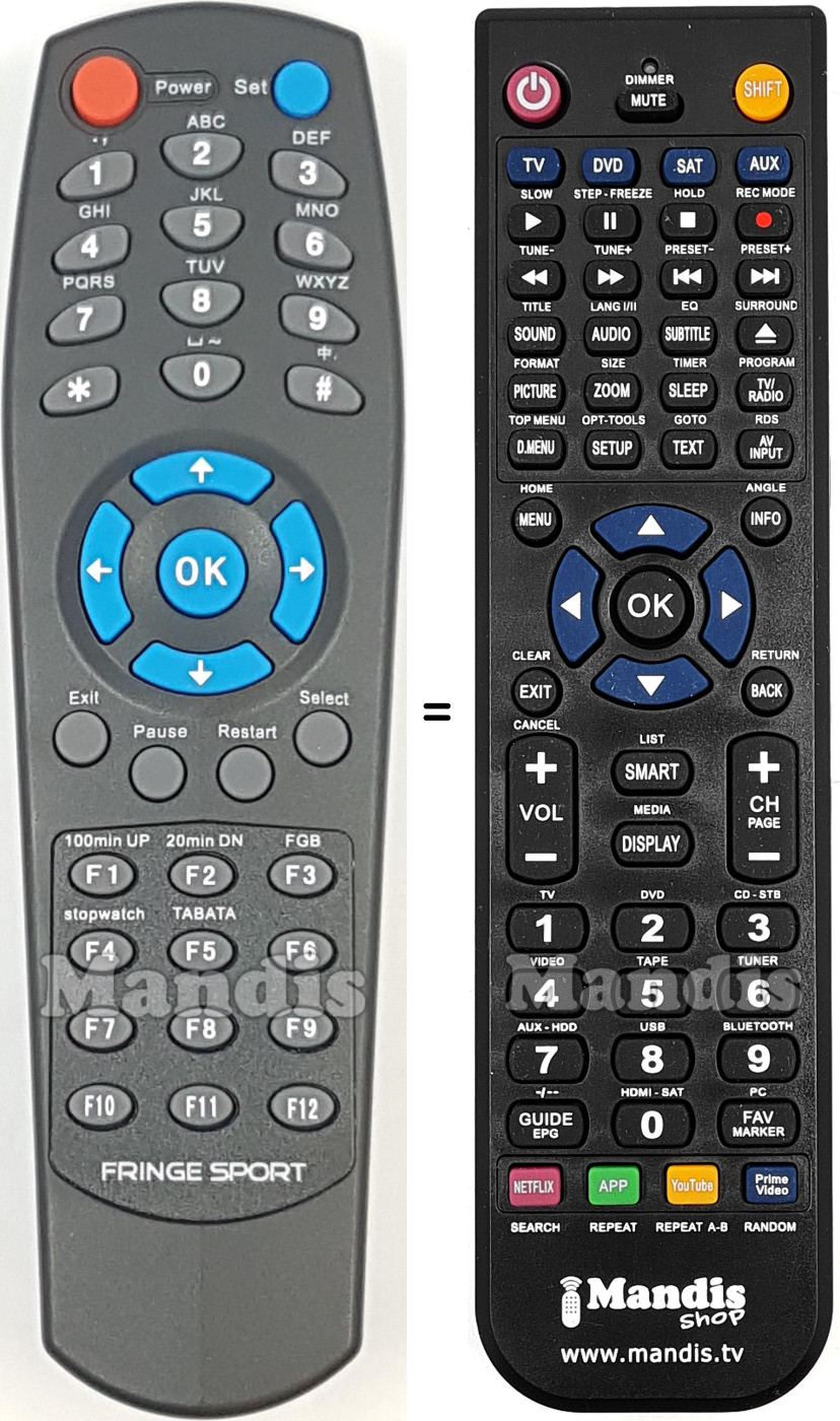 Replacement remote control Fringe Sport FS001