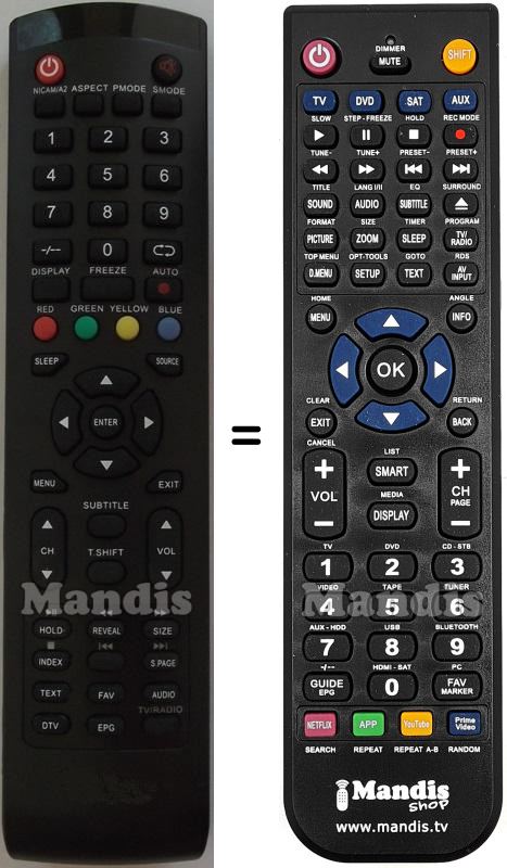 Replacement remote control VD Tech Varios002