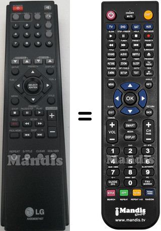 Replacement remote control AKB36087407