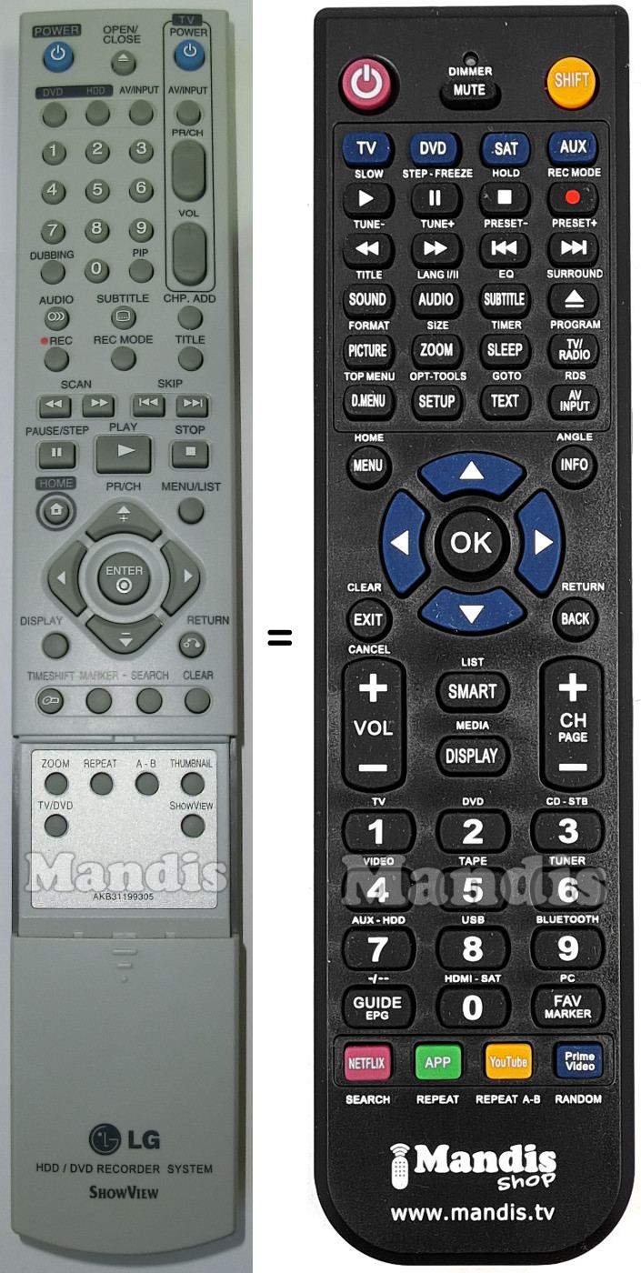 Replacement remote control Goldstar AKB31199305