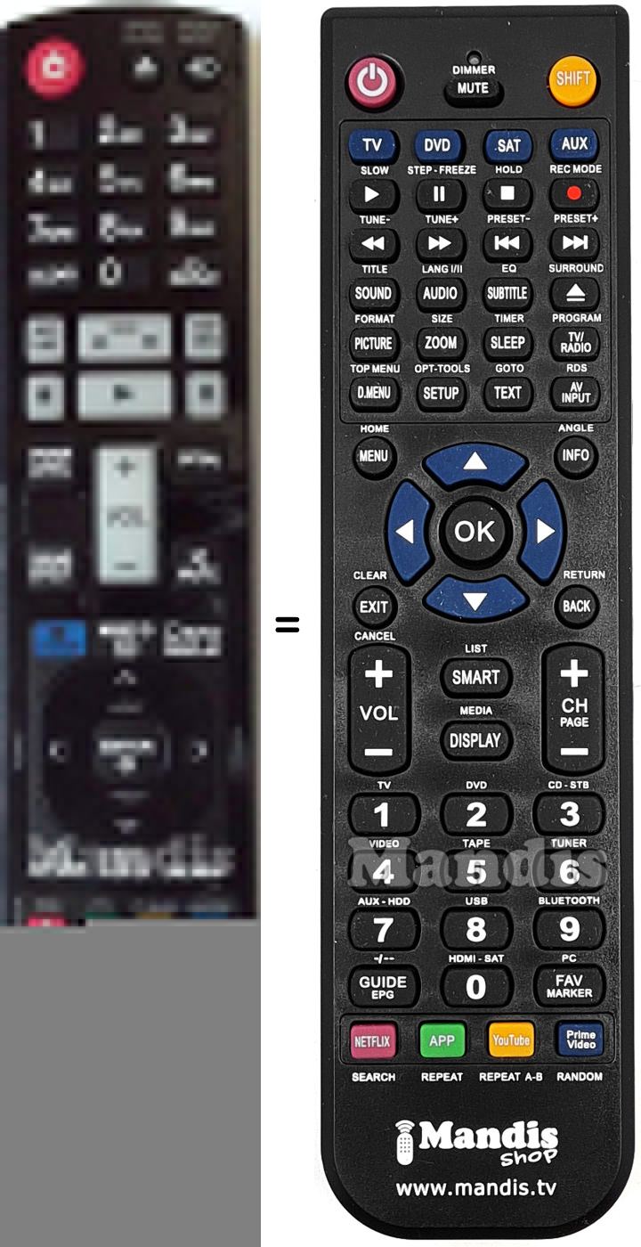 Replacement remote control LG AKB72976003