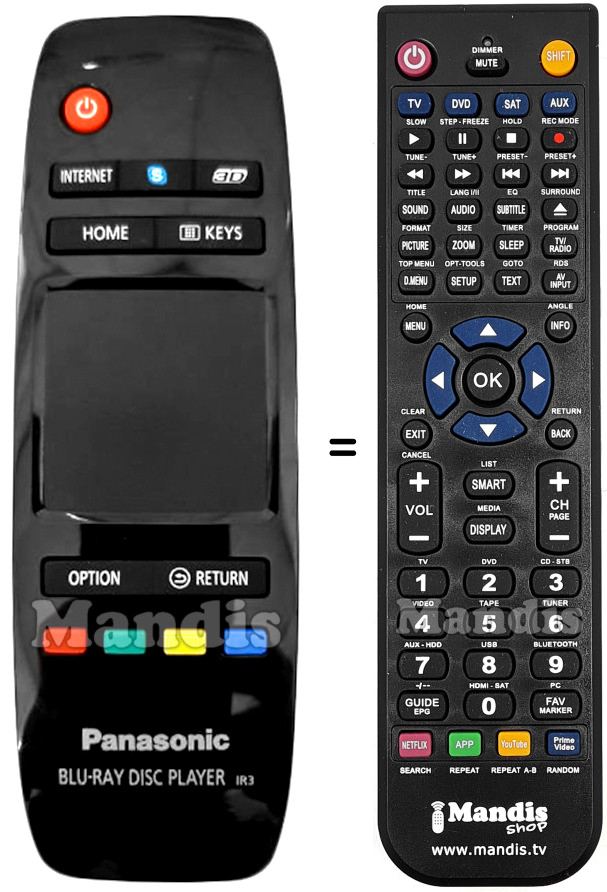 Replacement remote control Panasonic N2QAYB000712