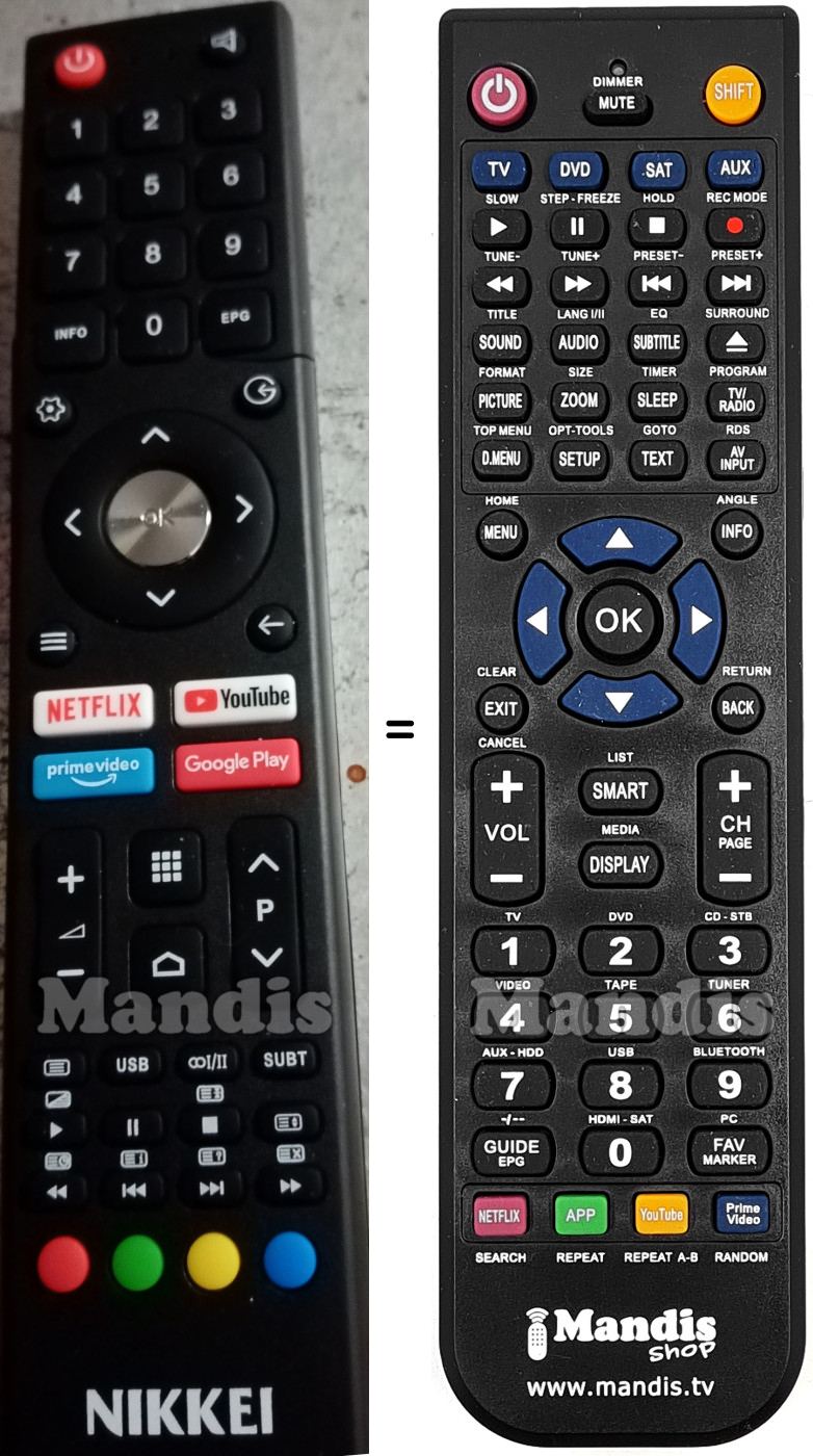 Replacement remote control Nikkei NI32HG7NA9