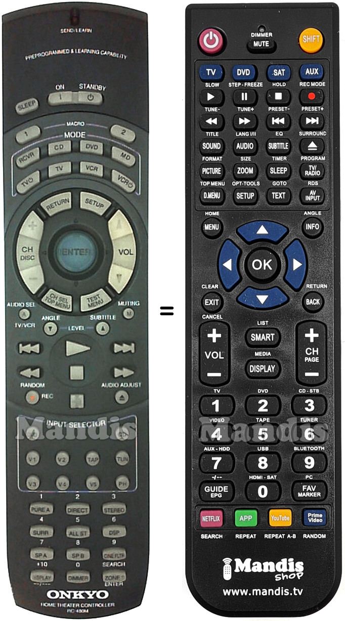 Replacement remote control Onkyo RC-480M