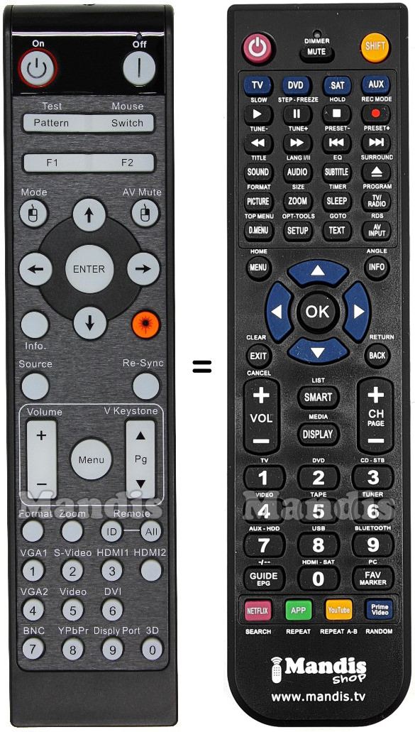 Replacement remote control Optoma X600