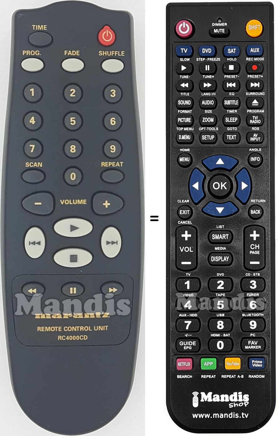 Replacement remote control RC-4000CD