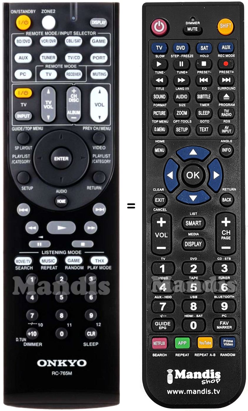 Replacement remote control Onkyo RC-765M
