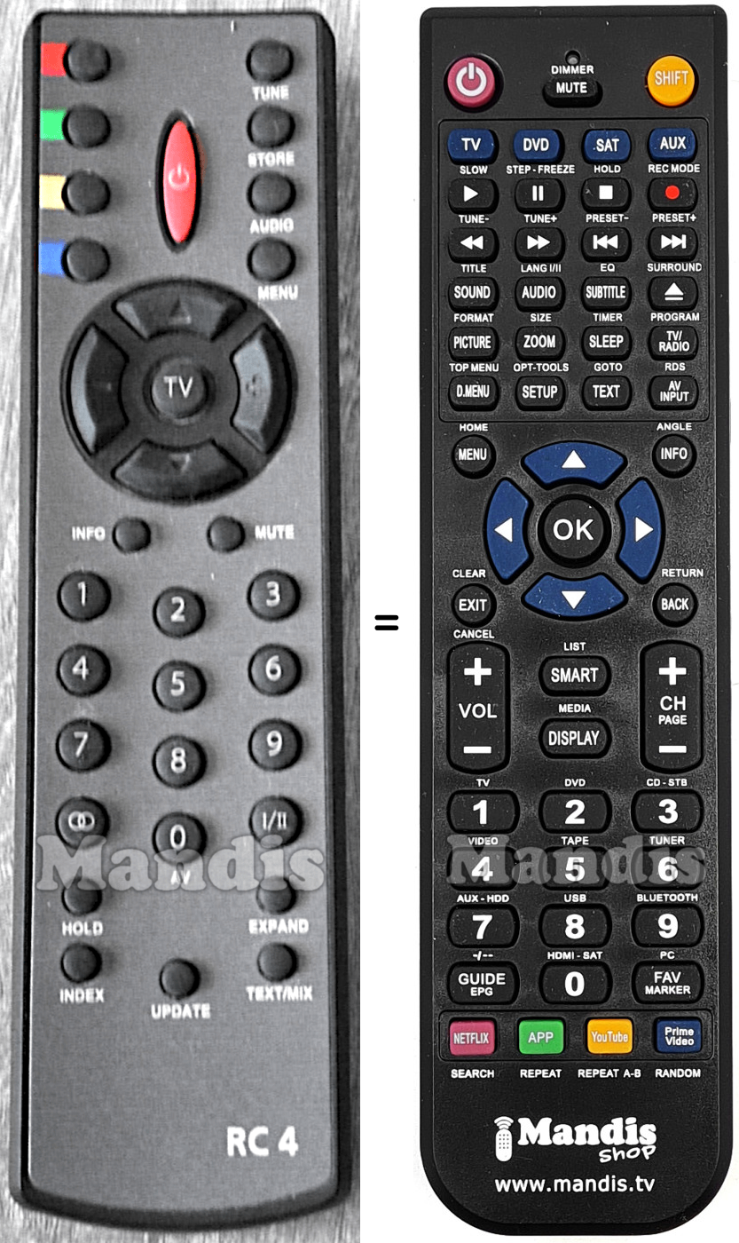 Replacement remote control Bush-RC4