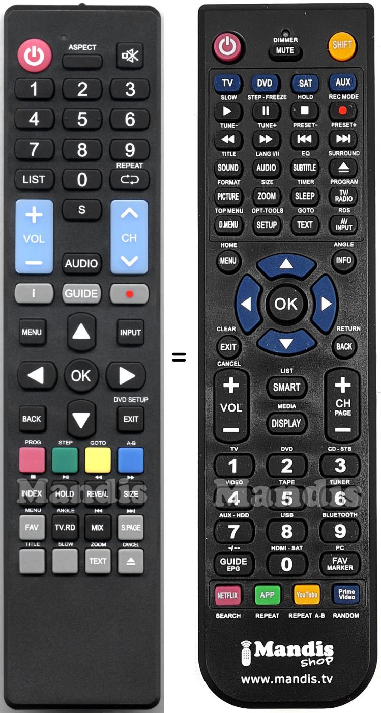 Replacement remote control RCA 13M4C