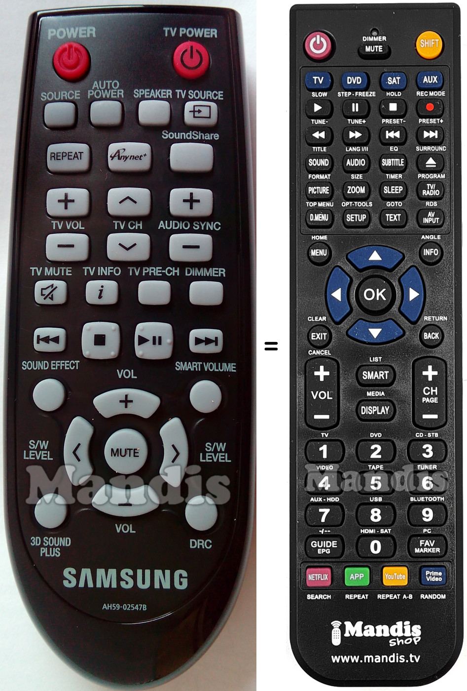 Replacement remote control Samsung AH5902547B